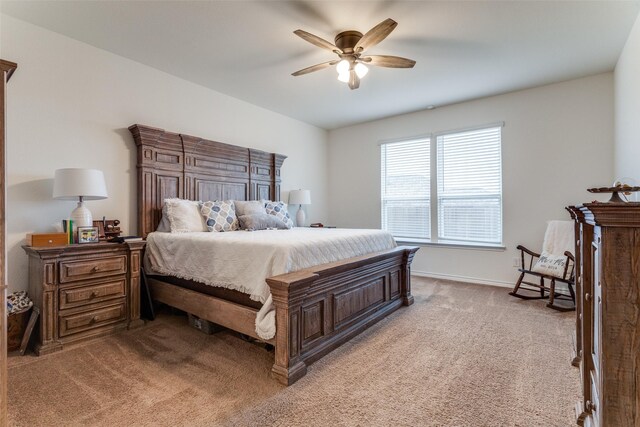 8744 Sleepy Daisy Dr, Fort Worth, TX 76131 - bedroom with light carpet, ceiling fan, and baseboards