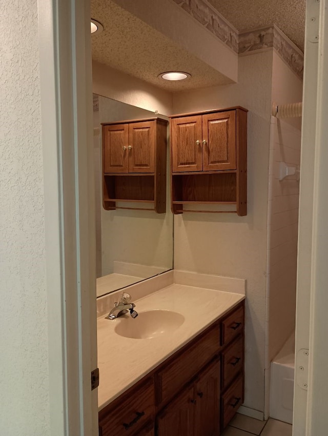 224 Crescent Dr, Hewitt, TX 76643 - full bathroom with vanity, recessed lighting, and tile patterned flooring