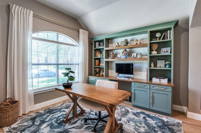 1719 Wheatberry Ln, Allen, TX 75002 - office space featuring plenty of natural light, light wood finished floors, baseboards, and lofted ceiling