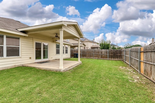 637 Stirrup Bar Dr, Fort Worth, TX 76179 - view of yard featuring a ceiling fan and a patio area