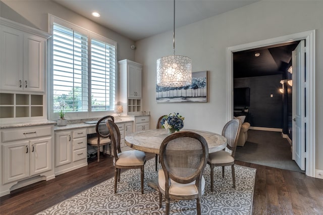 2749 Casa Grande Way, Celina, TX 75009 - dining space featuring dark wood finished floors, a chandelier, and recessed lighting