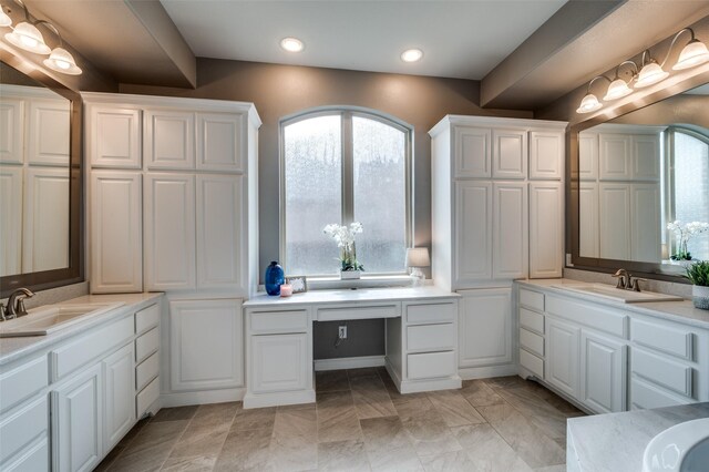 2749 Casa Grande Way, Celina, TX 75009 - full bathroom featuring two vanities and recessed lighting