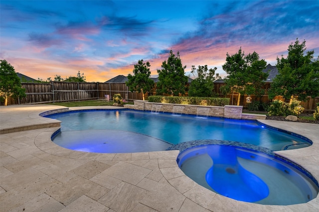 2749 Casa Grande Way, Celina, TX 75009 - view of pool featuring a pool with connected hot tub, a fenced backyard, and a patio area