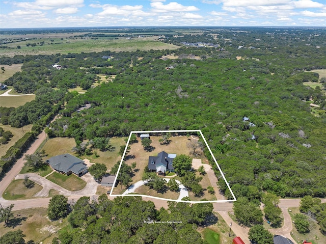 173 Cedar Ridge Dr, China Spring, TX 76633 - aerial view of property's location featuring property parcel outlined and a forest
