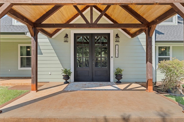 173 Cedar Ridge Dr, China Spring, TX 76633 - entrance to property featuring french doors and roof with shingles