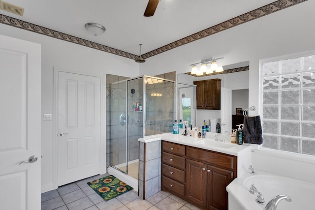 114 Winters Edge Dr, Red Oak, TX 75154 - full bath featuring a shower stall, tile patterned floors, vanity, and a bath