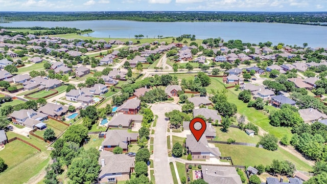 4518 Park Meadow Ct, Garland, TX 75043 - aerial view of residential area with a large body of water