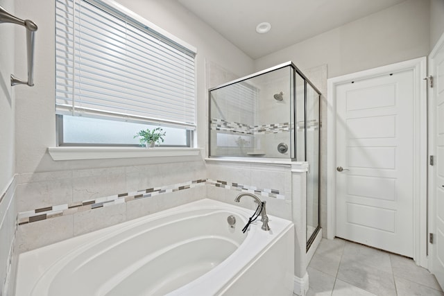 1404 Eagle Nest Dr, Azle, TX 76020 - full bath featuring a bath, a shower stall, and tile patterned flooring