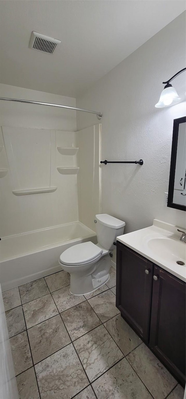 6216 Maurie Dr, Watauga, TX 76148 - bathroom with toilet, vanity, and shower / tub combination