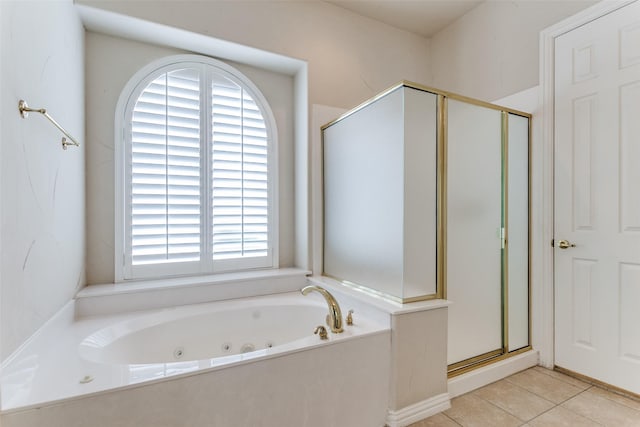 1121 Riverwalk Ct, Colleyville, TX 76034 - bathroom with a stall shower, a whirlpool tub, and tile patterned flooring