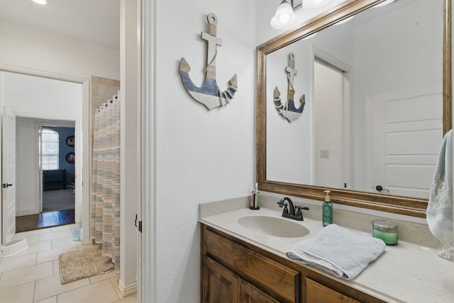 1063 Dominique Dr, Weatherford, TX 76087 - full bath featuring vanity and tile patterned floors