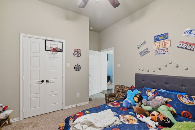 1063 Dominique Dr, Weatherford, TX 76087 - carpeted bedroom featuring ceiling fan and baseboards