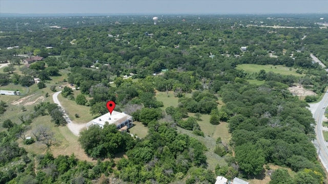 7750 Hanger Cutoff Rd, Fort Worth, TX 76135 - aerial view of property and surrounding area with a heavily wooded area