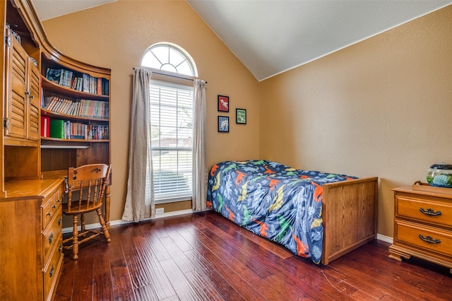 1730 Vista Ridge Dr W, Midlothian, TX 76065 - bedroom featuring vaulted ceiling, wood-type flooring, and baseboards