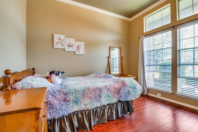 1730 Vista Ridge Dr W, Midlothian, TX 76065 - bedroom with ornamental molding, dark wood-style floors, and baseboards