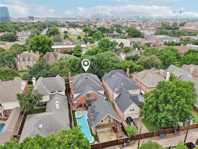3008 Rosedale Ave, University Park, TX 75205 - aerial perspective of suburban area featuring a pool area