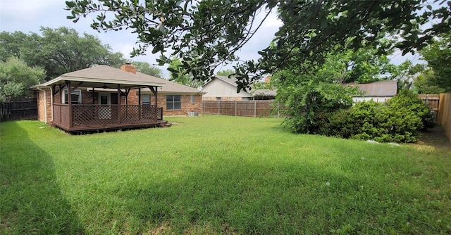 6436 Green Ridge Dr, Watauga, TX 76148 - view of yard featuring a wooden deck