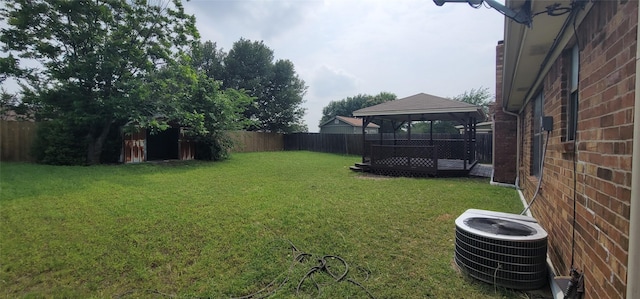 6436 Green Ridge Dr, Watauga, TX 76148 - view of yard with a gazebo and central AC