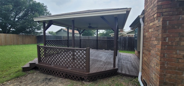 6436 Green Ridge Dr, Watauga, TX 76148 - wooden terrace with ceiling fan