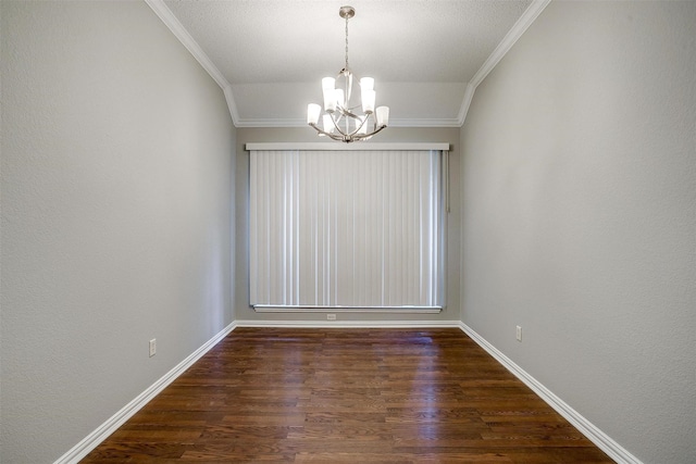 8016 Pretoria Pl, Fort Worth, TX 76123 - unfurnished room featuring a chandelier, wood finished floors, crown molding, and baseboards