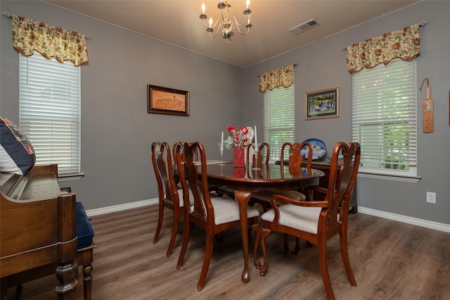 1621 Jasmine Trl, Savannah, TX 76227 - dining space featuring wood finished floors and a chandelier