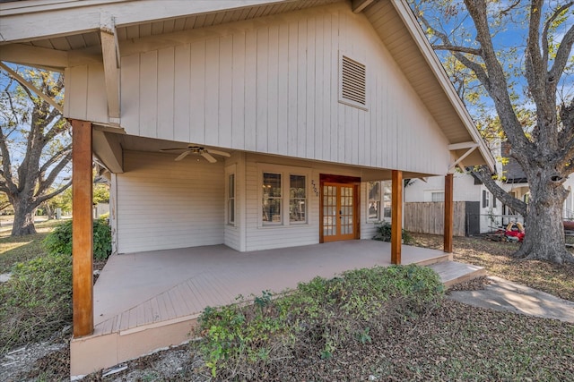2700 Pine Ave, Waco, TX 76708 - back of property featuring french doors, ceiling fan, and a patio area