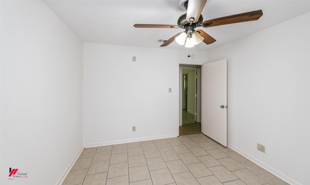 9104 Rosedown Cir, Shreveport, LA 71118 - unfurnished room with ceiling fan, light tile patterned flooring, and baseboards