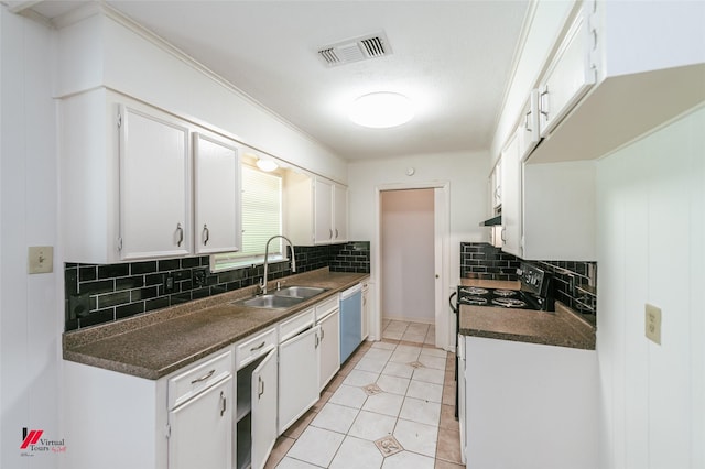 9104 Rosedown Cir, Shreveport, LA 71118 - kitchen with a sink, backsplash, electric stove, dark countertops, and dishwasher
