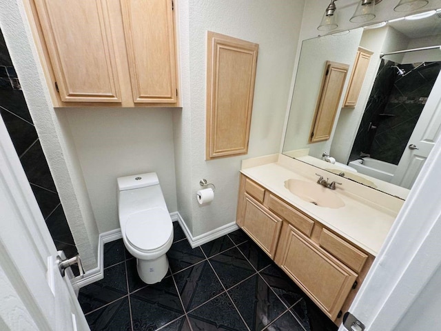 520 Timber Way Dr, Lewisville, TX 75067 - full bath featuring toilet, a shower, vanity, and tile patterned flooring