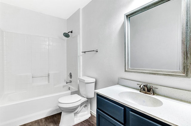 912 Thistle Cir, Allen, TX 75002 - full bathroom featuring wood finished floors, toilet, vanity, and  shower combination