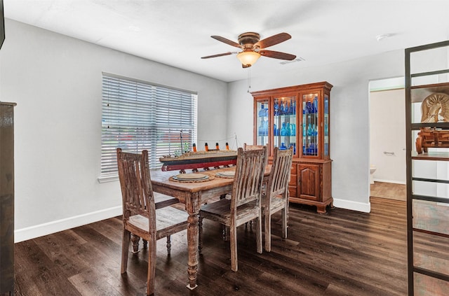 912 Thistle Cir, Allen, TX 75002 - dining space featuring ceiling fan, baseboards, and wood finished floors