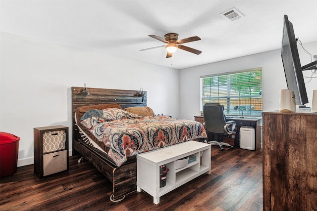912 Thistle Cir, Allen, TX 75002 - bedroom with wood finished floors, a ceiling fan, and a desk