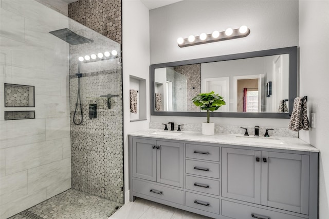 7812 Rancho De La Osa Trl, Mckinney, TX 75070 - bathroom featuring walk in shower and double vanity