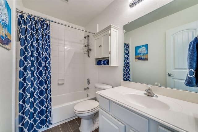 7812 Rancho De La Osa Trl, Mckinney, TX 75070 - full bath featuring vanity, toilet, shower / tub combo, and wood finished floors