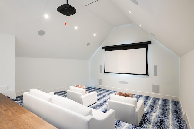 5531 Walnut Hill Ln, Dallas, TX 75229 - cinema room with vaulted ceiling and baseboards