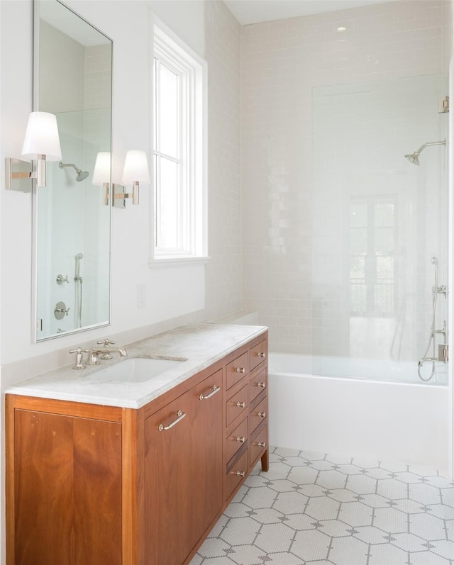 5531 Walnut Hill Ln, Dallas, TX 75229 - bathroom with vanity and shower / tub combination