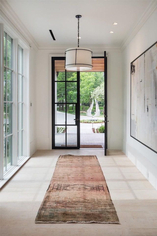 5531 Walnut Hill Ln, Dallas, TX 75229 - unfurnished dining area with healthy amount of natural light and ornamental molding