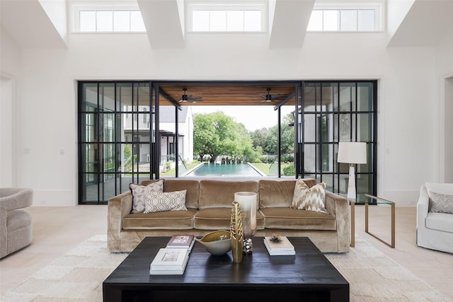 5531 Walnut Hill Ln, Dallas, TX 75229 - living room featuring a high ceiling