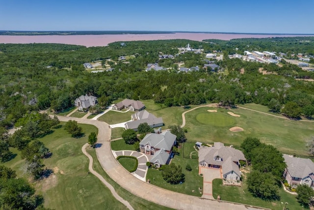 87 Eagle Chase Ln, Pottsboro, TX 75076 - aerial view of property and surrounding area featuring a golf club, nearby suburban area, and a nearby body of water