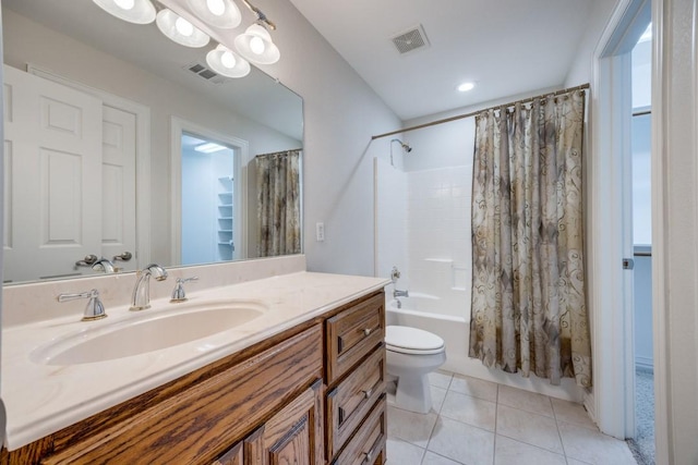 87 Eagle Chase Ln, Pottsboro, TX 75076 - bathroom with shower / bath combo, vanity, toilet, and tile patterned floors