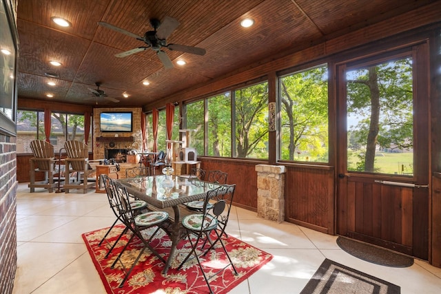 3712 Lonesome Creek Rd, Granbury, TX 76049 - sunroom with plenty of natural light and wooden walls