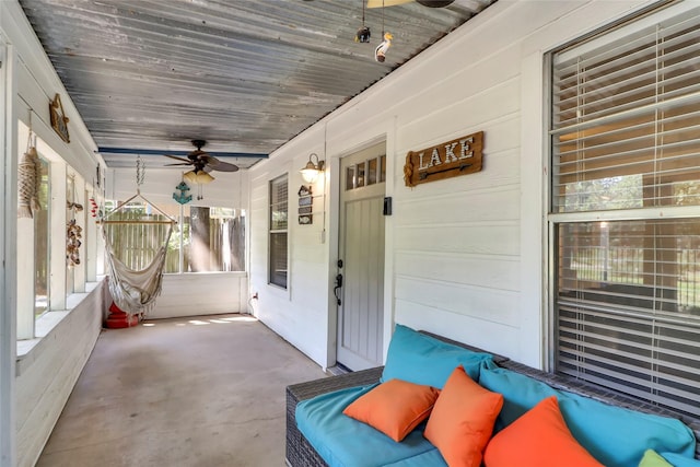 6505 Oakwood Lake Ct, Granbury, TX 76049 - covered porch with ceiling fan