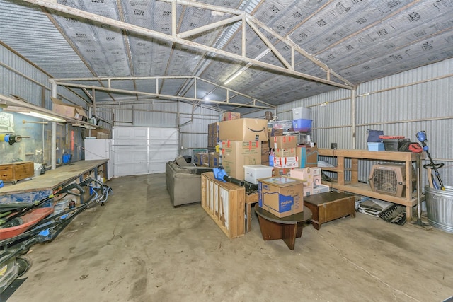 309 School House Rd, Paradise, TX 76073 - garage featuring metal wall and freestanding refrigerator