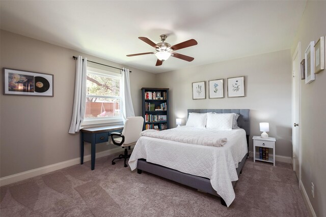 4018 Crown Shore Dr, Dallas, TX 75244 - bedroom featuring carpet flooring, baseboards, and a ceiling fan
