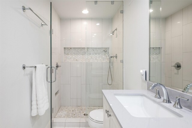 4018 Crown Shore Dr, Dallas, TX 75244 - full bath featuring toilet, a stall shower, and vanity