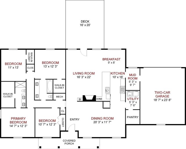 4018 Crown Shore Dr, Dallas, TX 75244 - room layout