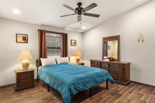 123 Little River Bnd, Mabank, TX 75156 - bedroom with wood finished floors, recessed lighting, baseboards, and ceiling fan