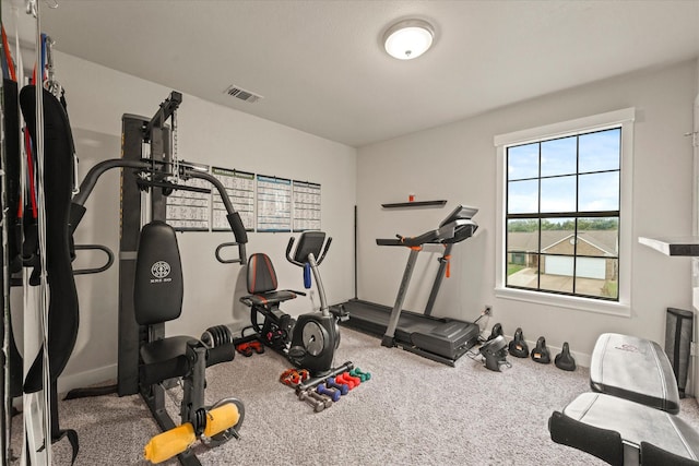 2302 Warwick Ave, Grand Prairie, TX 75052 - workout room with carpet floors and baseboards