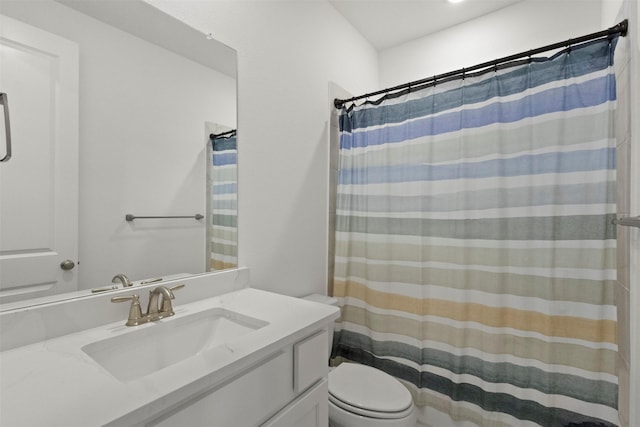 1812 Welker Dr, Van Alstyne, TX 75495 - bathroom with toilet, vanity, and a shower with shower curtain