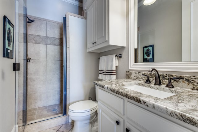 11626 Capitan Ln, Frisco, TX 75033 - full bath with vanity, a shower stall, toilet, and tile patterned floors